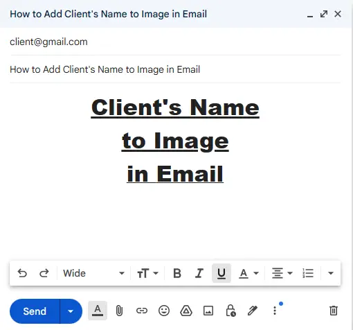 How to Add Client's Name to Image in Email